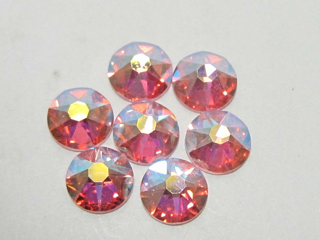 18 pcs. 30ss LIGHT ROSE AB STAR BRIGHT FLATBACK Rhinestones